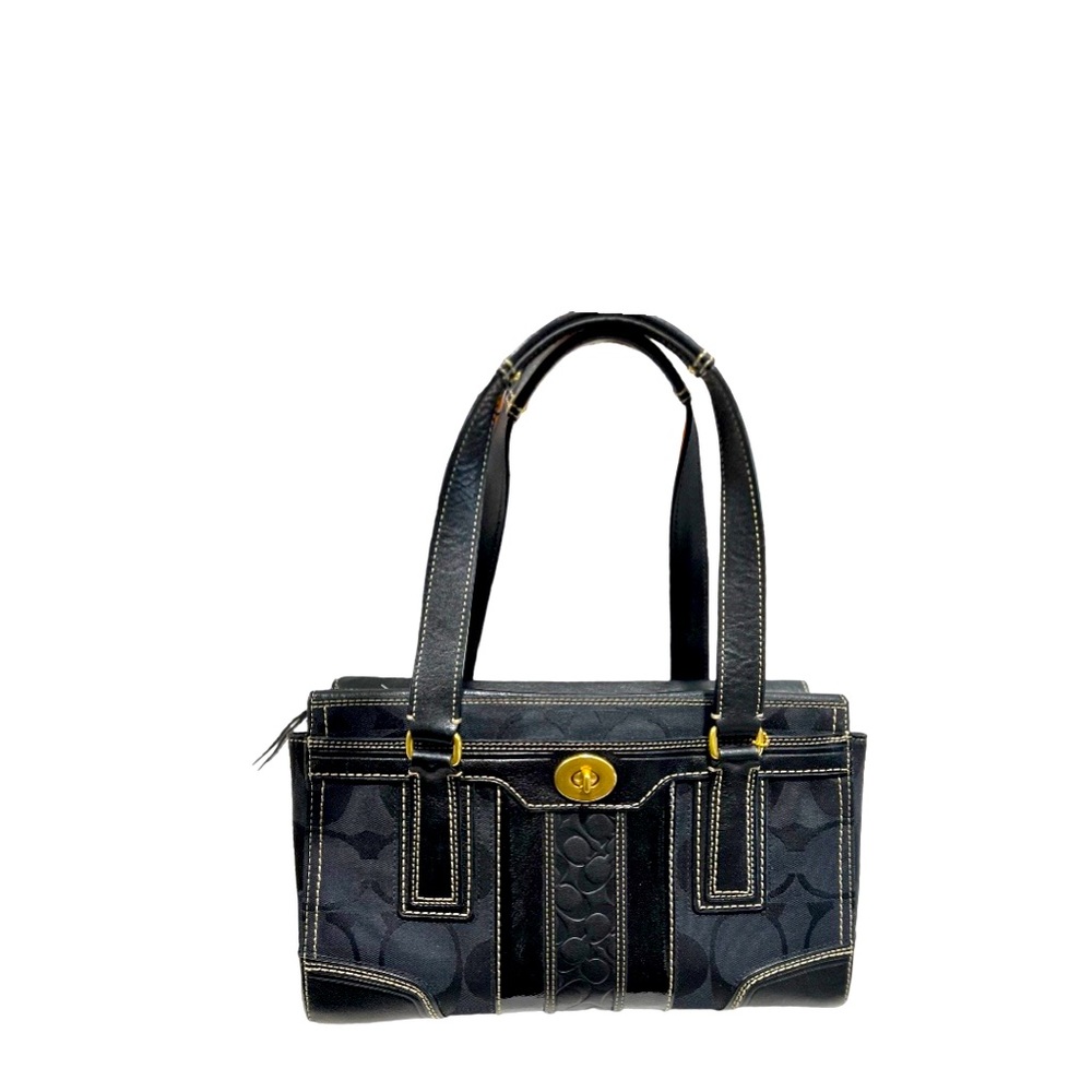 COACH leather and canvas monogram bag